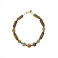 Collar Manglares artesanal de jade, coral y bambú en tonos verdes y marrones — TIDE STONE España