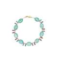 Collar Cala artesanal de turquesa y coral bambú en tonos verdes y rosas — TIDE STONE España