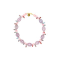 Collar Lavanda artesanal de ágata y cristal en tonos lila y rosa — TIDE STONE España