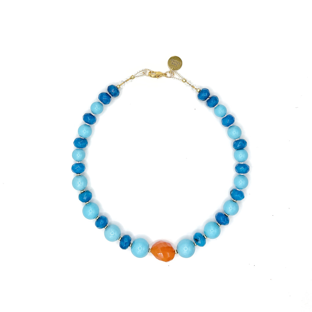 Collar Levante artesanal de piedras semipreciosas en tonos cálidos y naturales — TIDE STONE España