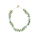 Collar Almadraba – TideStone, collar artesanal de calcedonia azul y verde oliva hecho a mano en España
