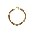 Collar Dorada – TideStone, collar artesanal de unakita y madera dorada hecho a mano en España