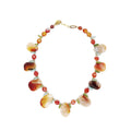 Collar Sirena artesanal de cornalina roja y piedras semipreciosas — TIDE STONE España