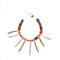 Collar Ocaso artesanal de piedras semipreciosas en tonos naranja, rojo y dorado — TIDE STONE España